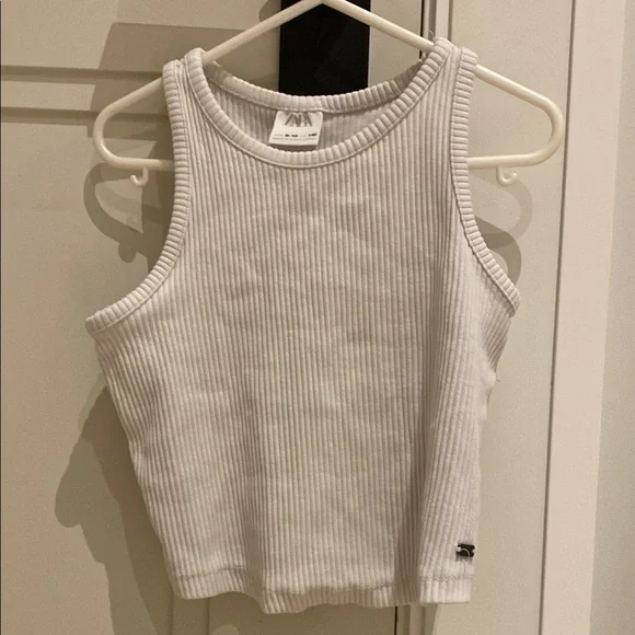 White Ribbed Tank Top - Picture 1 of 1